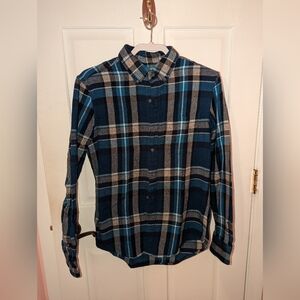 Blue American eagle plaid flannel